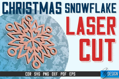 Snowflake Coasters Laser Cut SVG | Christmas Laser Cut SVG Design | CNC Files SVG Fly Design 