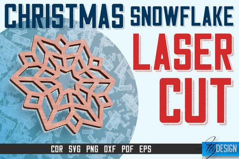 Snowflake Coasters Laser Cut SVG | Christmas Laser Cut SVG Design | CNC Files SVG Fly Design 