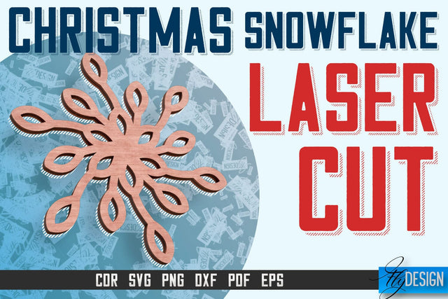 Snowflake Coasters Laser Cut SVG | Christmas Laser Cut SVG Design | CNC Files SVG Fly Design 