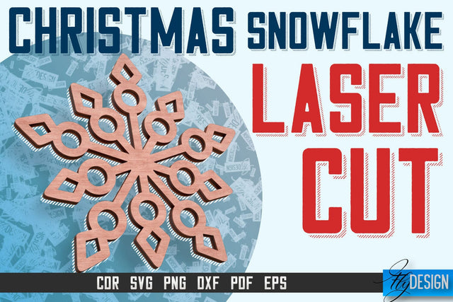 Snowflake Coasters Laser Cut SVG | Christmas Laser Cut SVG Design | CNC Files SVG Fly Design 