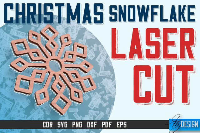 Snowflake Coasters Laser Cut SVG | Christmas Laser Cut SVG Design | CNC Files SVG Fly Design 