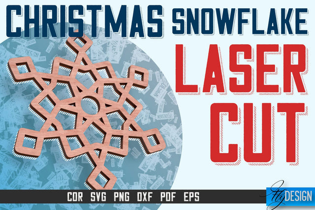 Snowflake Coasters Laser Cut SVG | Christmas Laser Cut SVG Design | CNC Files SVG Fly Design 