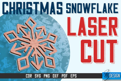 Snowflake Coasters Laser Cut SVG | Christmas Laser Cut SVG Design | CNC Files SVG Fly Design 