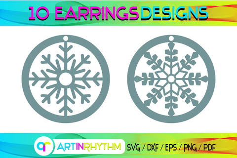 snowflake earring svg bundle SVG Artinrhythm shop 