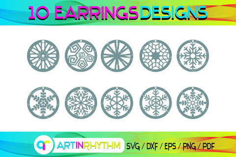 snowflake earring svg bundle SVG Artinrhythm shop 