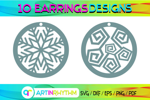 snowflake earring svg bundle SVG Artinrhythm shop 