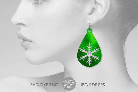 Snowflake earring SVG, Christmas earrings SVG Artisan Craft SVG 