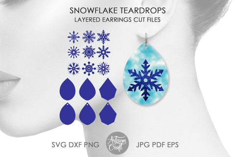 Snowflake Earring SVG cut file kit for Christmas SVG Artisan Craft SVG 
