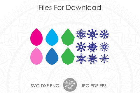 Snowflake Earring SVG cut file kit for Christmas SVG Artisan Craft SVG 