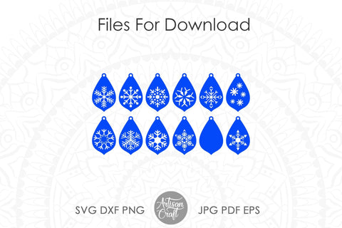 Snowflake earrings SVG for laser cutting SVG Artisan Craft SVG 