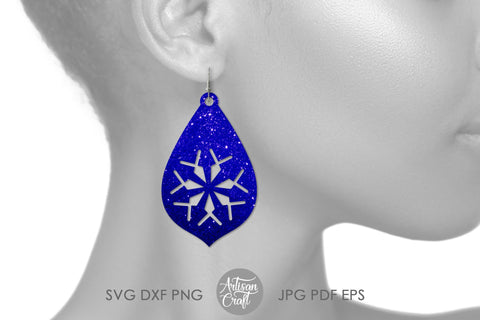 Snowflake earrings SVG for laser cutting SVG Artisan Craft SVG 