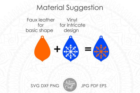 Snowflake earrings SVG for laser cutting SVG Artisan Craft SVG 