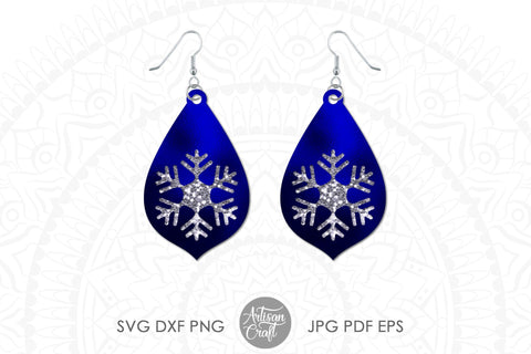 Snowflake earrings SVG for laser cutting SVG Artisan Craft SVG 