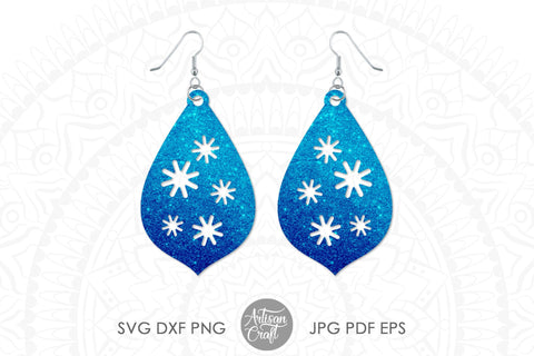 Snowflake earrings SVG for laser cutting SVG Artisan Craft SVG 