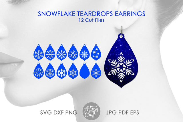 Snowflake earrings SVG for laser cutting SVG Artisan Craft SVG 