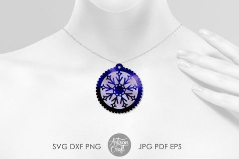 Snowflake earrings SVG, Laser cut earrings SVG Artisan Craft SVG 