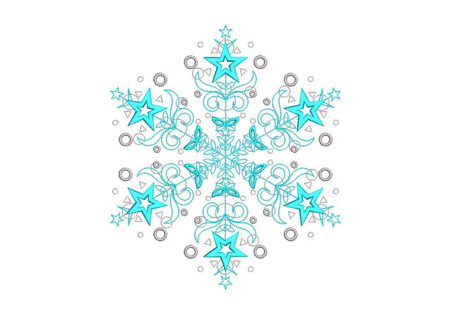 Snowflake Embroidery Design, Winter Embroidery Design, 4 sizes, Instant Download Embroidery/Applique DESIGNS Nino Nadaraia 