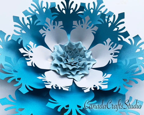 Snowflake Giant Paper Flower SVG CanadaCraftsStudio 