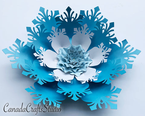 Snowflake Giant Paper Flower SVG CanadaCraftsStudio 