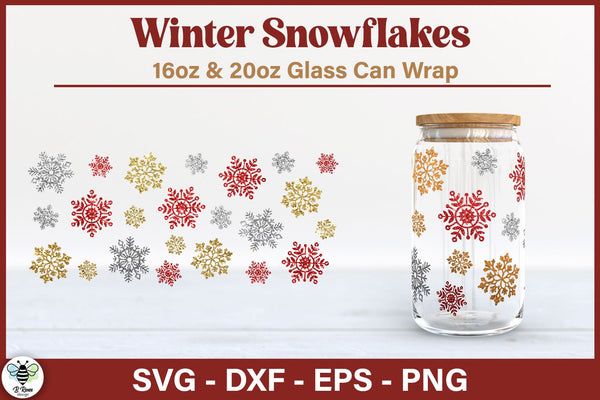 Snowflake Pattern Beer Can Glass