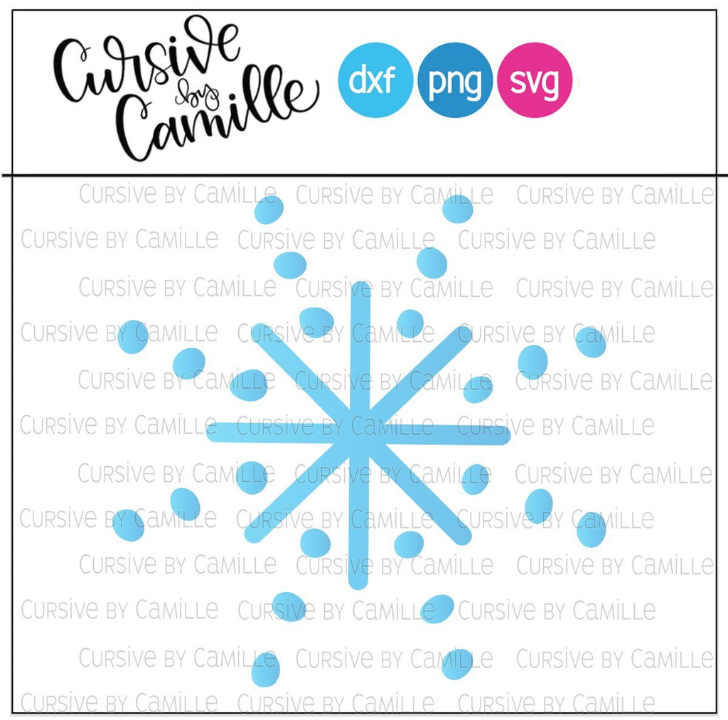 Snowflake Hand Drawn Cut File SVG - So Fontsy