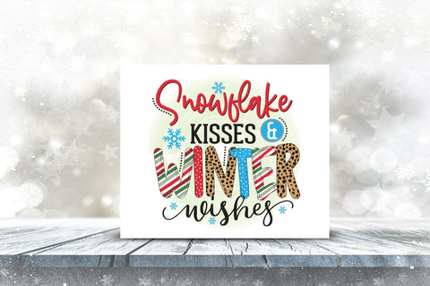 Snowflake Kisses & Winter Wishes PNG Sublimation Sublimation CraftLabSVG 
