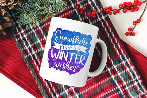 Snowflake Kisses & Winter Wishes, Winter Sublimation Design PNG SVG futivesvg 