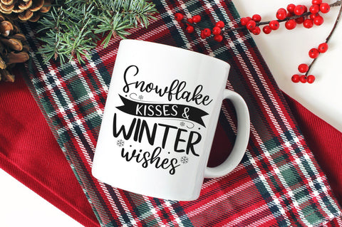 Snowflake Kisses & Winter Wishes, Winter SVG Design SVG futivesvg 