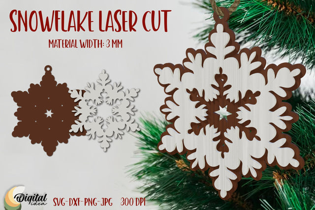 Snowflake Laser Ornament. Christmas Snowflake. Snowflake Laser Cut SVG Evgenyia Guschina 
