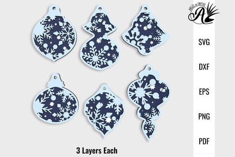 Snowflake Layered Christmas Ornaments SVG cut files SVG Angel on Empire 