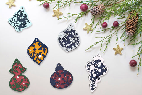 Snowflake Layered Christmas Ornaments SVG cut files SVG Angel on Empire 