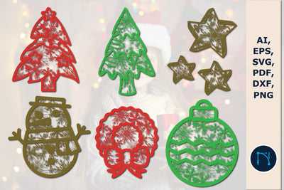 Snowflake Mandala Christmas SVG bundle SVG MD JOYNAL ABDIN 
