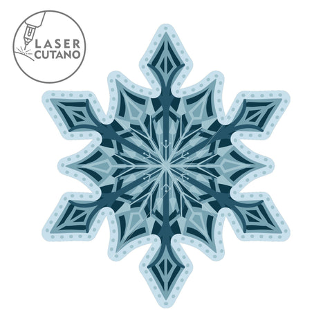 SNOWFLAKE MANDALA Laser Cut Wall Decor, Wood Cut and Paper Cut Template SVG LaserCutano 