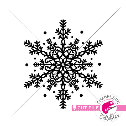 Snowflake Mandala - SVG PNG DXF EPS JPEG SVG Chameleon Cuttables 