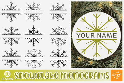 Snowflake Monogram Christmas Winter SVG SVG dapiyupi store 