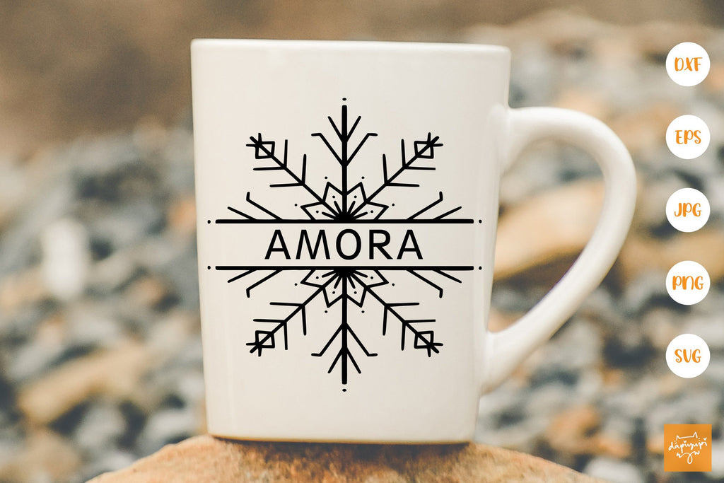 Snowflake Monogram Christmas Winter SVG - So Fontsy