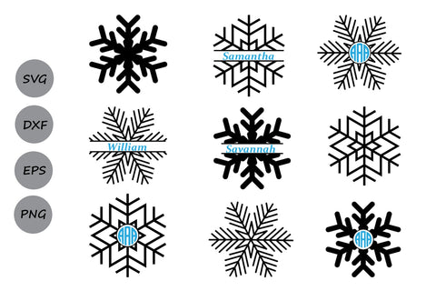 Snowflake Monogram| Snowflakes SVG Cut Files. SVG CosmosFineArt 