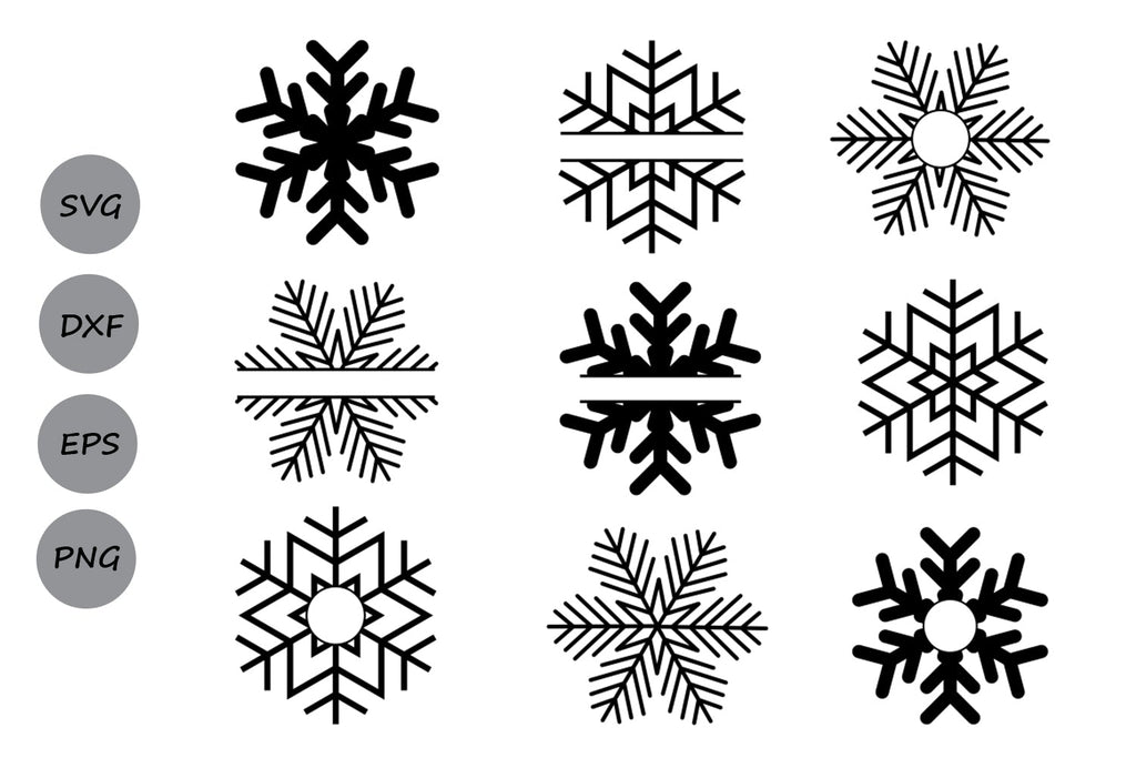 Snowflake Monogram| Snowflakes SVG Cut Files. - So Fontsy