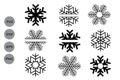 Snowflake Monogram| Snowflakes SVG Cut Files. SVG CosmosFineArt 