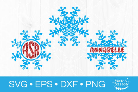 Snowflake Monogram SVG Bundle SVG SavanasDesign 