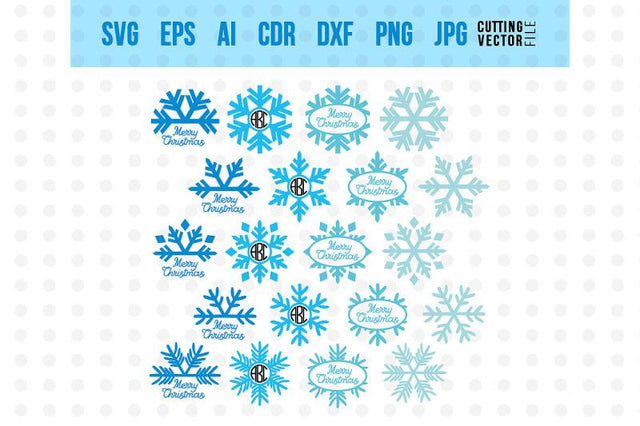 Snowflake Monogram SVG VectorSVGdesign 