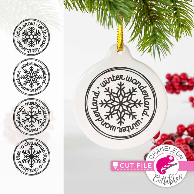 Snowflake Ornament Bundle svg png dxf SVG Chameleon Cuttables 
