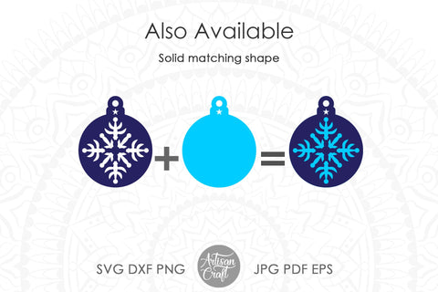 Snowflake ornament SVG cut file for Christmas SVG Artisan Craft SVG 