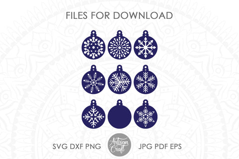 Snowflake ornament SVG cut file for Christmas SVG Artisan Craft SVG 