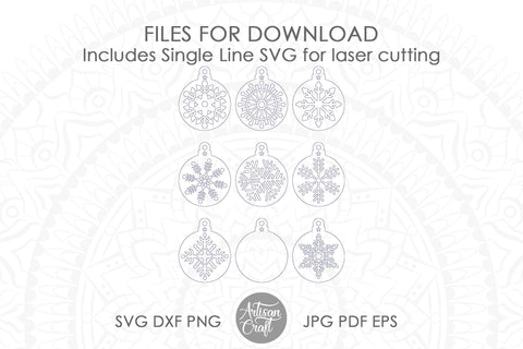 Snowflake ornament SVG cut file for Christmas SVG Artisan Craft SVG 