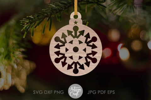 Snowflake ornament SVG cut file for Christmas SVG Artisan Craft SVG 