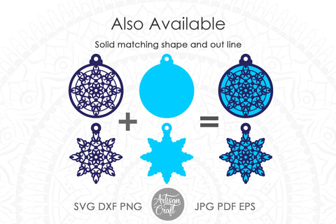 Snowflake Ornament SVG for laser cutting SVG Artisan Craft SVG 
