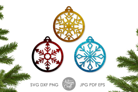 Snowflake ornament, SVG for laser cutting SVG Artisan Craft SVG 