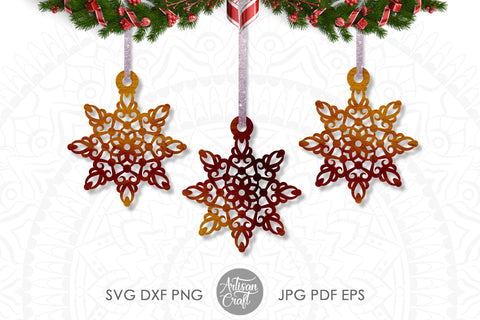 Snowflake Ornament SVG for laser cutting SVG Artisan Craft SVG 