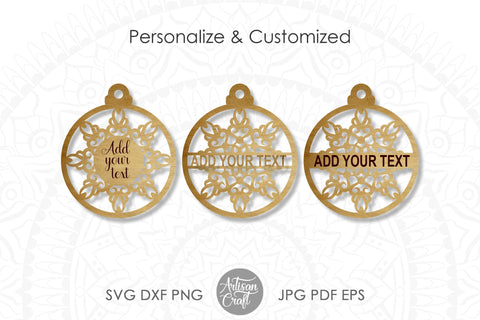 Snowflake Ornament SVG for laser cutting SVG Artisan Craft SVG 